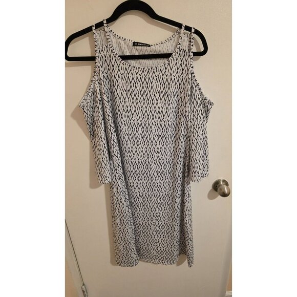 Sheilay Cold Shoulder Dress Womens XXL NWT Black White Party Shower Wedding - Picture 1 of 7